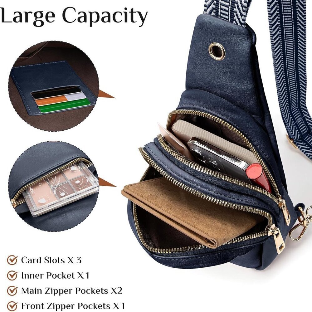 Small Leather Crossbody Sling Bag for Women Travel Fashion Purse - Picture 6 of 7